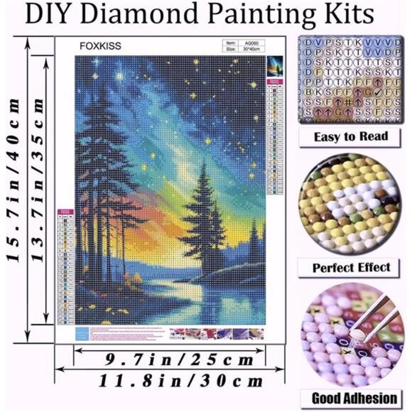 Tree Star Diamond Art Painting Kits for Adults，Full Drill Diamond Dots Paintings - Picture 4 of 7